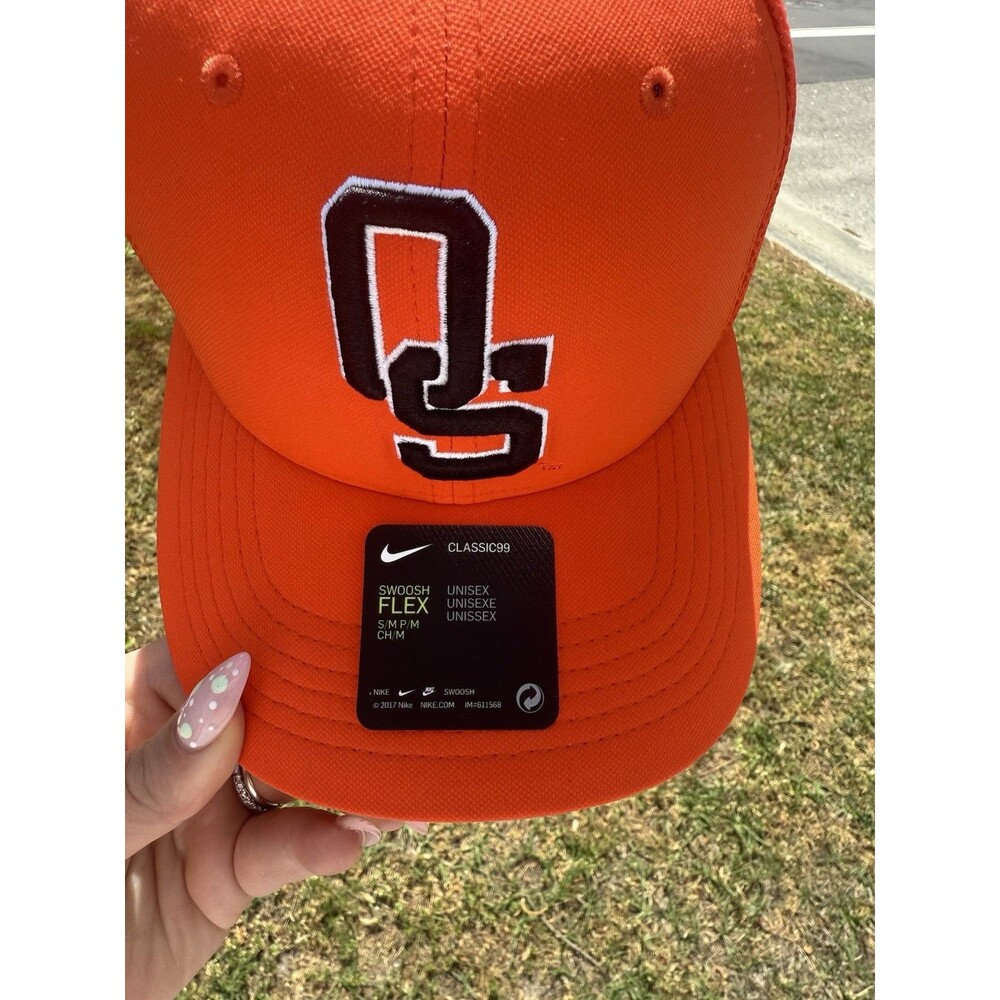 Oklahoma State Cowboys Hat Cap Flex Fit Classic99 Orange Nike Dri Fit Swoosh S/M - Picture 2 of 7